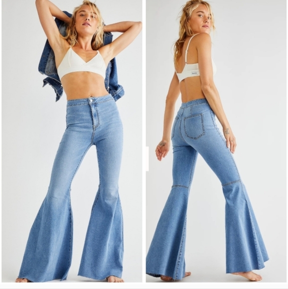 We The Free Denim - We The Free Light Blue Flare Jeans
